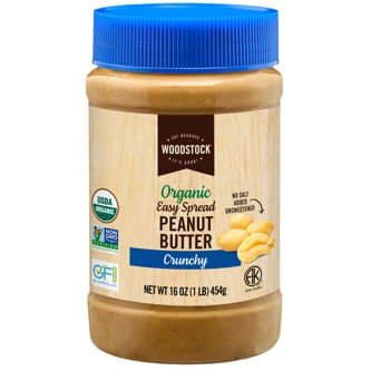 Woodstock Organic Easy Spread Peanut Butter, Crunchy